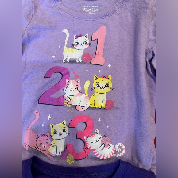 Girl long sleeve graphic tees set of 6 size 3t - Picture 4 of 7